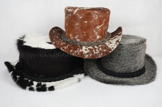 Cowhide Hats | 100% Genuine Cow Skin Hats | Real Leather Cowboy hats | Handmade cowhide unisex Hats