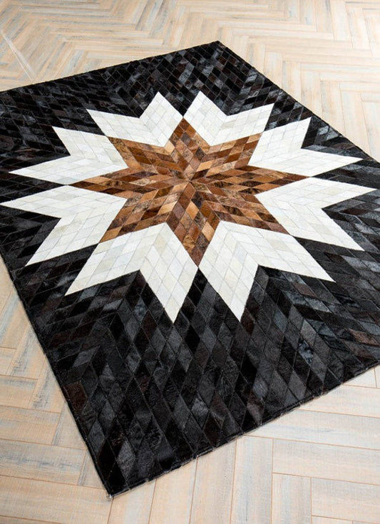 HANDMADE 100% Natural COWHIDE RUG | Patchwork Cowhide Area Rug | Real Cowhide Hallway Runner | Hair on Leather Cowhide Carpet | PR4