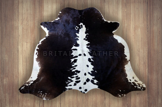 Natural Cowhide Area Rug - Real Hair on Cow hide Leather Rug - Soft Smooth Cow Skin Fur Rug ( 69