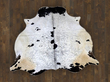 Natural Cowhide Area Rug - Real Hair on Cow hide Leather Rug - Soft Smooth Cow Skin Fur Rug ( 71" X 66" ) - SAME AS PIC