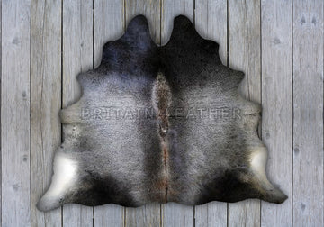Natural Cowhide Area Rug - Real Hair on Cow hide Leather Rug - Soft Smooth Cow Skin Fur Rug ( 44" X 55" ) - SAME AS PIC