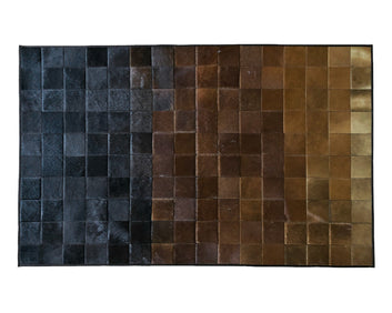 Cowhide Patchwork Area Rug - 100% Natural Hair on Leather Carpet - Cow Hide Leather Home Décor Rug (BLCPR7)