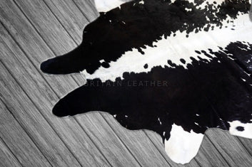 Natural Cowhide Area Rug - Real Hair on Cow hide Leather Rug - Soft Smooth Cow Skin Fur Rug ( 60