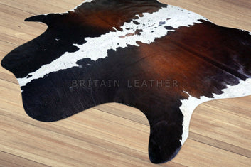 Natural Cowhide Area Rug - Real Hair on Cow hide Leather Rug - Soft Smooth Cow Skin Fur Rug ( 65