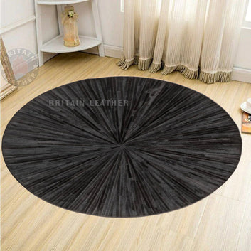 Cowhide Patchwork Area Rug - 100% Natural Hair on Leather Carpet - Cow Hide Leather Home Décor Rug (BLCPR125)