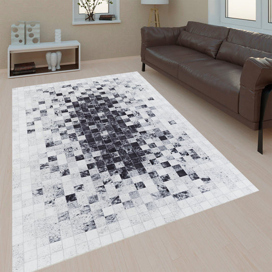 Cowhide Patchwork Area Rug - 100% Natural Hair on Leather Carpet - Cow Hide Leather Home Décor Rug (BLCPR129)