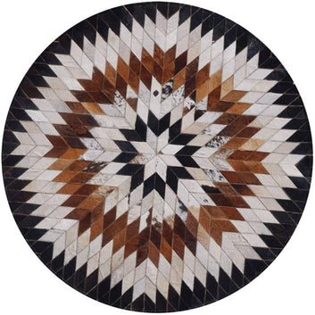 Cowhide Patchwork Area Rug - 100% Natural Hair on Leather Carpet - Cow Hide Leather Home Décor Rug (BLCPR81)