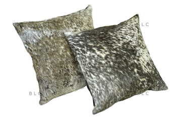 Cowhide Pillow Covers - Natural Hair on Leather Cushion Cases - Silky Smooth Cow Leather Pillow Cases