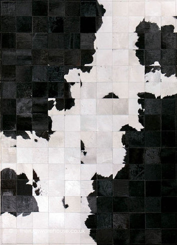 Cowhide Patchwork Area Rug - 100% Natural Hair on Leather Carpet - Cow Hide Leather Home Décor Rug (BLCPR23)