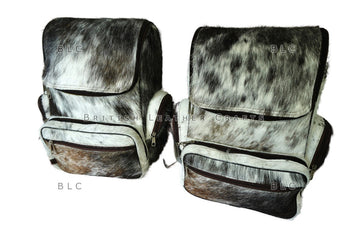 Cowhide Leather Backpack Bag - 100% Natural Hair on Leather Backpack - Shoulder Backpack - Diaper Bag - Gift For Him - Gift For Her