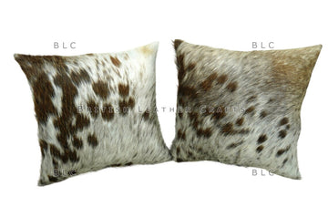 Cowhide Pillow Covers - Natural Hair on Leather Cushion Cases - Silky Smooth Cow Leather Pillow Cases